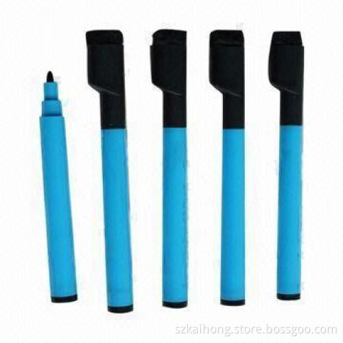 Whiteboard Markers with Eraser on Head, Made of PP